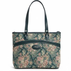 Vintage Skyway Floral Tapestry Travel Tote Bag Carry-On Weekender Shoulder Bag